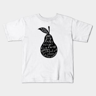 Fruit of the spirit | pear | black and white Kids T-Shirt